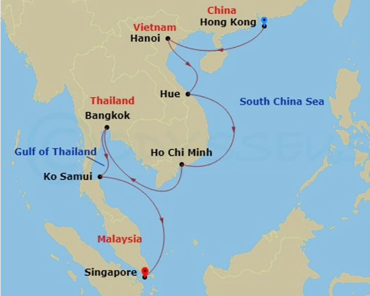 Vietnam & Thailand Solstice map